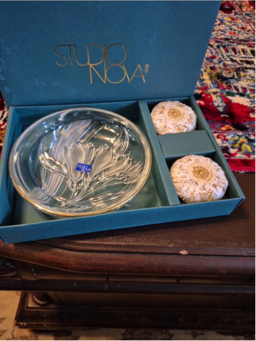 Mikasa Studio Nova Trinket/Soap Dish-Iris Etched Oval Shaped/Japan 1980's/NWT